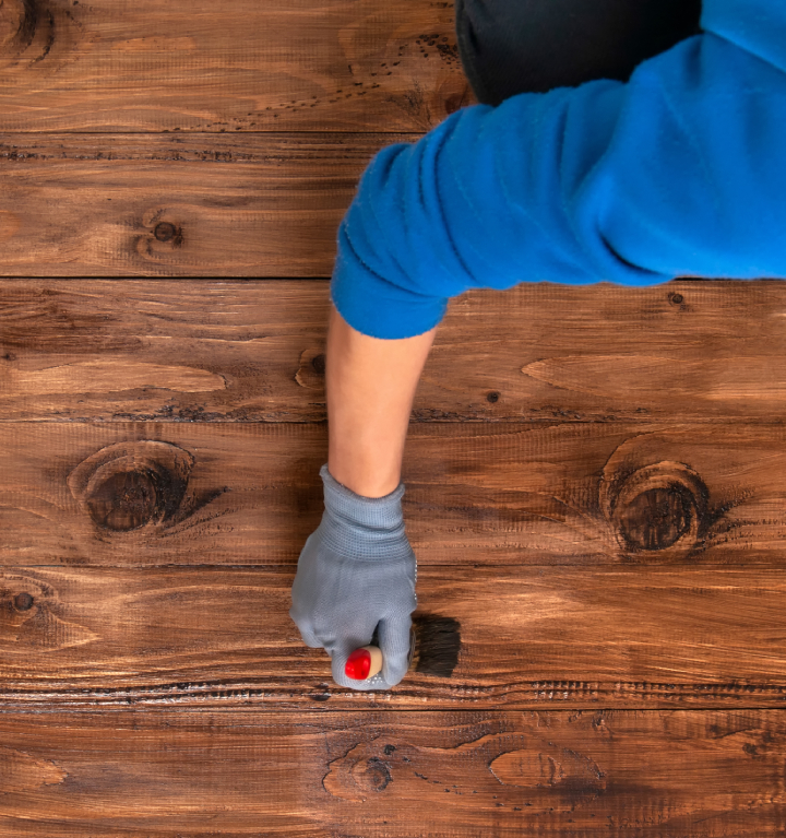 Custom Stain Matching in Wooden Floor
